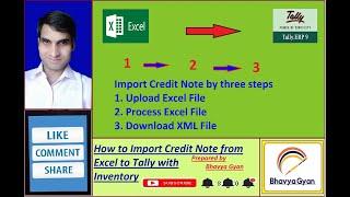 How to Import Credit Note with Inventory from Excel to Tally Erp.9