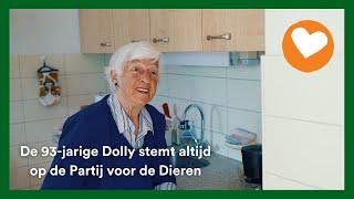 De 93-jarige Dolly stemt altijd op de Partij voor de Dieren