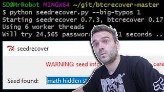 Recover your 12 word backup phrase with btcrecover seedrecover