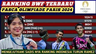 Jonatan, Rinov/Pitha dkk Turun! Update Ranking BWF Terbaru Usai Badminton Olimpiade Paris 2024