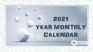 2021 Year Monthly Calendar