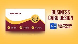 How to Create Business Card Design in MS Word | Microsoft Word Visiting Card Design tutorial