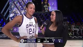 Napheesa Collier (29pts) interview after win | Lunar Owls Unrivaled women's basketball