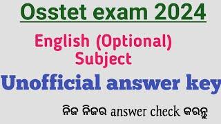 English (Optional) //Unofficial answer key //osstet exam 2024//question with answer#osstet