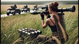 Action Movie: Woman laid ambushes along the way, carries a rocket launcher and annihilates Japanese.