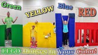 Last to Leave GIANT LEGO HOUSES in Our Color Wins!!