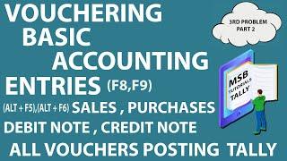 Vouchering Basic Accounting Entries |Purchases, sales Vouchers In Tally Problem 3 PART 2