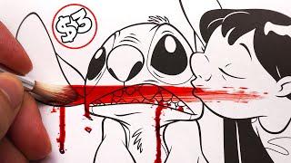 HORROR Artist vs $3 DISNEY Lilo & Stitch Colouring Book ️