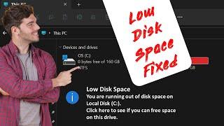 Free Up Storage Space | Your computer's Running low on Storage Space | Windows  | 0 bytes free