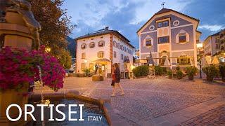 ORTISEI  ITALY  -  A Beautiful Colorful Evening Walk In Heart Of The Dolomites 8K