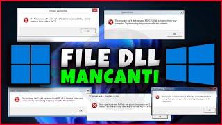 COME RISOLVERE IL PROBLEMA DEI FILE DLL MANCANTI SU WINDOWS 10 E 11 - TUTORIAL #tutorial #windows11