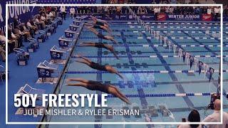 Julie Mishler and Rylee Erisman TIE in an Exciting 50Y Freestyle Sprint | 2024 Speedo Winter Juniors