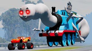 Live Epic battle between Lightning McQueen Eater Giant Bot VS Thomas.exe |BeamNG.Drive