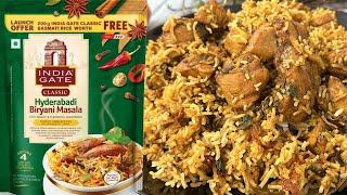 India Gate Classic Hyderabadi Biryani Masala | Hyderabadi Chicken Biryani | India Gate Biryani Kit