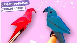 Origami Kağıttan Papağan Yapımı | Kağıttan Kuş Yapımı | ORİGAMİ PARROT