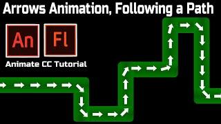 Arrows Following a path | Adobe Animate CC Tutorial | Animate CC Loop Animation Tutorial