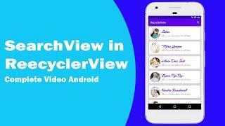 RecyclerView - SearchView with RecyclerView | Filter Data using AppBar SearchView from RecyclerView