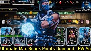 FW Survivor Mode elder Tower Battle | Ultimate Diamond team | MK Mobile