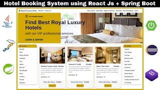 Hotel Booking System Project using Spring Boot + React JS + MySQL | Full Stack Web App | React JS