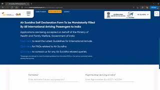 How To Fill Air Suvidha Self Declaration Form To Travel To India Full Details Step By Step