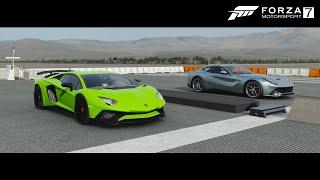 Fm7 Dragrace - Ferrari F12berlinetta Vs Aventador Sv