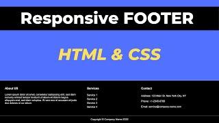Responsive Footer with CSS Flexbox | Creating A Simple Footer with HTML & CSS