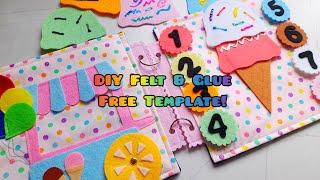 DIY Ice Cream Quiet Busy Book Felt (No Sew)