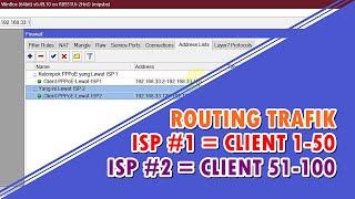 Pisah Jalur PPPoE: Client 1-50 Lewat ISP 1, Rumah 51-100 via ISP 2