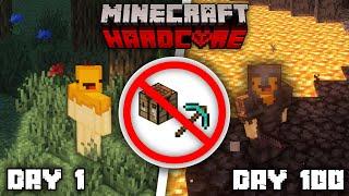 Surviving 100 Days in Minecraft Hardcore Without MINING or CRAFTING ANYTHING!