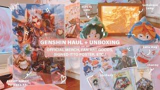 Unboxing Genshin Merch  (TMall Goods, Signed Itto Poster from Max Mittelman, Fanart Goods + more!)