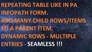 Lesson18 - Mastering PowerApps in 24 hours - Repeating Tables like Quick Edit or Grid view entry