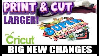 NEW! CRICUT PRINT THEN CUT | DESIGN SPACE | PRINT AND CUT LARGER | SUBLIMATION HACK ON CLEAR HTV