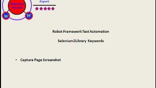 Robot Framework Selenium2Library Capture Page Screenshot