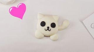 COMO HACER UN GATO KAWAII EN PLASTILINA PORCELANA FRIA MAZA FLEXIBLE ▶ cat polymer clay tutorial