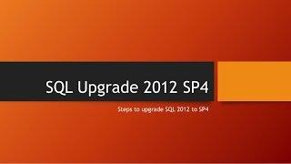 How to update your SQL version to 2012 R2 SP4