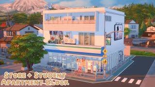 Convenience Store + Student Apartment Block | The Sims 4 | No CC | Stop Motion Build