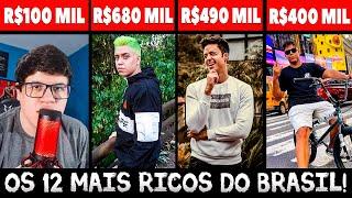 OS 12 YOUTUBERS MAIS RICOS DO BRASIL! (2021)