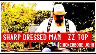 ZZ Top's Sharp Dressed Man played on 3 string Licence Plate Guitar