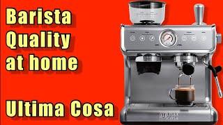 Review Ultima Cosa Presto Bollente Espresso Machine//Barista Quality at home//Excellent Ultima Cosa