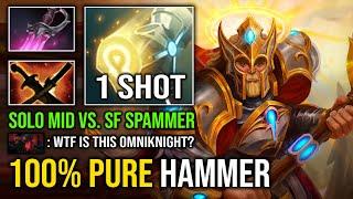 NEW 1v5 MID HERO Against Level 30 SF Spammer wiith 1 Shot Khanda Pure Hammer Omniknight Dota 2