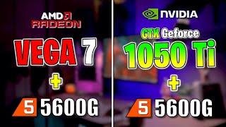  Ryzen 5 5600G ( VEGA 7 OC ) vs GTX 1050 Ti  TEST in 15 GAMES  2023