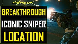 Cyberpunk 2077 The BEST Iconic Sniper "Breakthrough" Weapon Location & Review.
