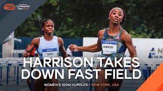 Harrisons dips on the line to take down fast hurdles field in NYC | Continental Tour Gold 2023