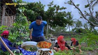 menanam beberapa pohon buah, masak sayur asem, sambel terasi, pindang goreng, masakan desa