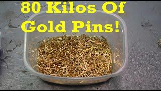 80 Kilos of Gold Plated Pins #gold #chemistry #refining #ewaste