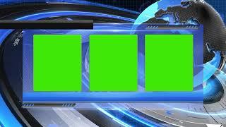 Green Screen Graphics |  Three Window Template for News | HD 1080P
