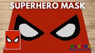 FREE GRAPH - Superhero Mask - C2C & Tapestry Crochet Pattern | Magic Yarn Pixels