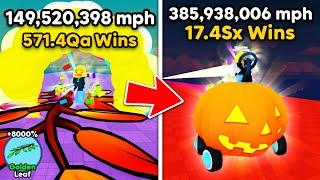 I Bought FASTEST Pumpkin Car and Set NEW SPEED RECORD in Race Clicker! (Roblox)