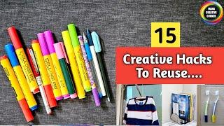 15 Creative Hacks to reuse Your Old Marker pens| Best out of waste ideas using Marker pens | crafts
