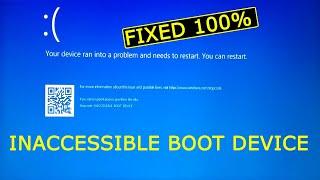 Inaccessible Boot Device Windows 10 After BIOS Update, Reset or SSD Clone